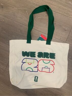FIFA World Cup 2026 Soccer Football Canvas Sports Tote Bag White Green NWT